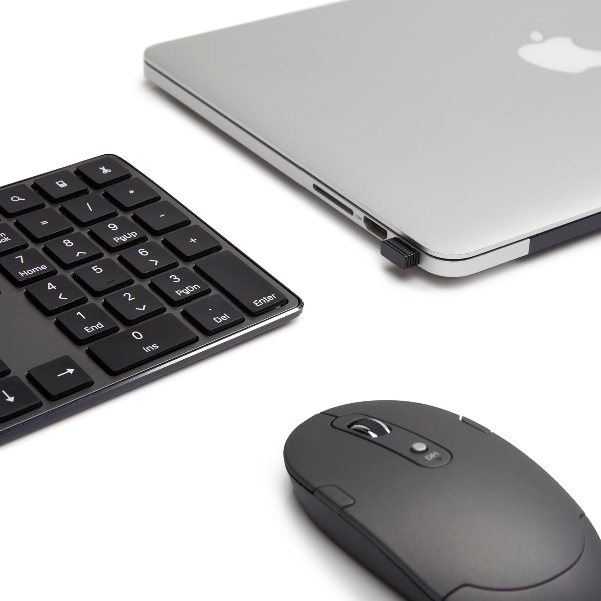 Amazon Basics Ultra Premium Wireless Keyboard and Mouse Combo, Rechargeable, Full-Size with Number Pad, Sleek Design, Plug and Play, Quiet Typing, 2.4GHz USB Receiver, Black