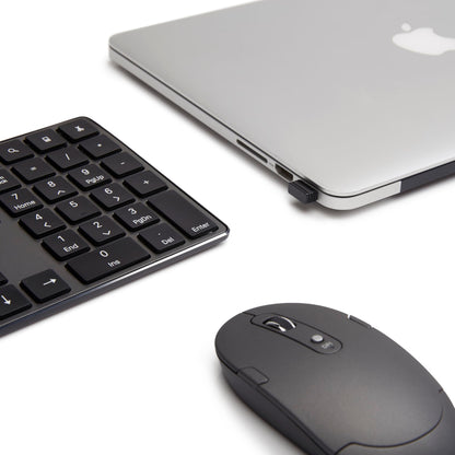 Amazon Basics Ultra Premium Wireless Keyboard and Mouse Combo, Rechargeable, Full-Size with Number Pad, Sleek Design, Plug and Play, Quiet Typing, 2.4GHz USB Receiver, Black