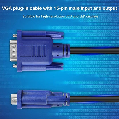 PASOW VGA to VGA Monitor Cable HD15 Male to Male for TV Computer Projector (40 Feet)
