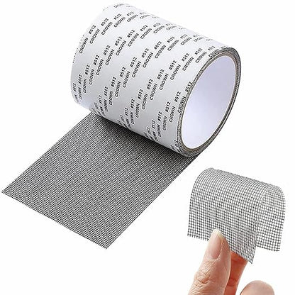 Extra Wide 4” X 197” (16.5FT) Window Screen Repair Tape Kit, Strong Adhesive Fiberglass Covering Mesh Repair Patch Tape for Window Door Tears Holes