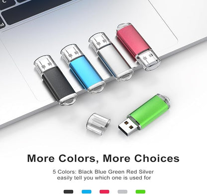 TOPESEL 32GB 10 Pack USB Flash Drive Flash Drive 2.0 Memory Stick Fold Storage Thumb Stick Jump Drive Pen Swivel Design for PC laptops, Tablets, TVs, car Audio (5 Mixed Colors)