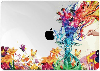 Batianda Case Cover for MacBook Air 13 Inch 2020 2019 2018 M1 A2337 A2179 A1932 Version, Unique Pattern Hard Shell Cover for New MacBook Air 13" with Retina Display & Touch ID (Colorful Deer)