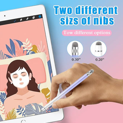 2PCS Stylus Pens for Touch Screens, Stylus Pen for iPhone/iPad/Tablet Android/Microsoft Surface, Compatible with All Touch Screens(Purple/Blue)