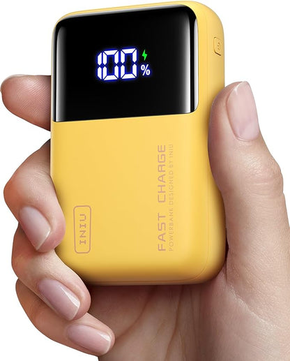 INIU Power Bank, 25000mAh 100W High Capacity Laptop & Phone Portable Charger, Fast Charging Flight Cruise Ship Family Essentials Traveling Powerbank for College Students Teen Boys Girls, Yellow