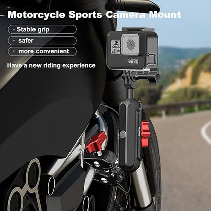 Camera Clamp Mount, Super Clamp Mount with Double Ball Head Magic Arm for Bike Handlebar & Aluminum Alloy & 360°Rotating Ebike Handlebar Bracket for DJl,Go pr0, lnsta36o X5 X4 X3,78005