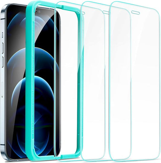 ESR 3 Pack for iPhone 12 Pro Max Screen Protector, [9H Hardness] [Military Grade Shatterproof] Full Coverage Tempered Glass Film with Easy Installation Tool, HD Clear, Scratch Resistant