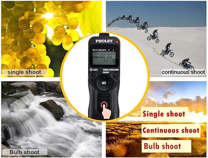 PHOLSY RR90 Timer Remote Control Cable with Intervalometer for Fujifilm GFX50S X-Pro2 X-H1 X-T2 X-T1 X-T10 X-T20 X-T100 X-E2S X-E2 X-E3 X-M1 X-A20 X-A5 X-A3 X-A2 X-A1 X-A10 X100F X100T X70 X30 XQ2 XQ1