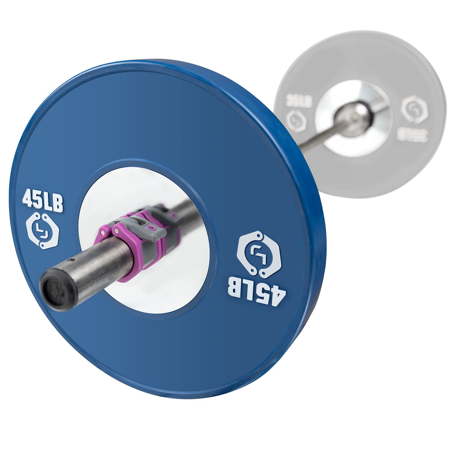 Lock-Jaw Barbell Collars HEX Olympic Barbell Clamps 2 Pcs – Heavy Duty Bar Clamps for 2” & 50mm Olympic Bars – Secure Weight Bar Clamps for Strength Training & Home Gym Accessories – Purple