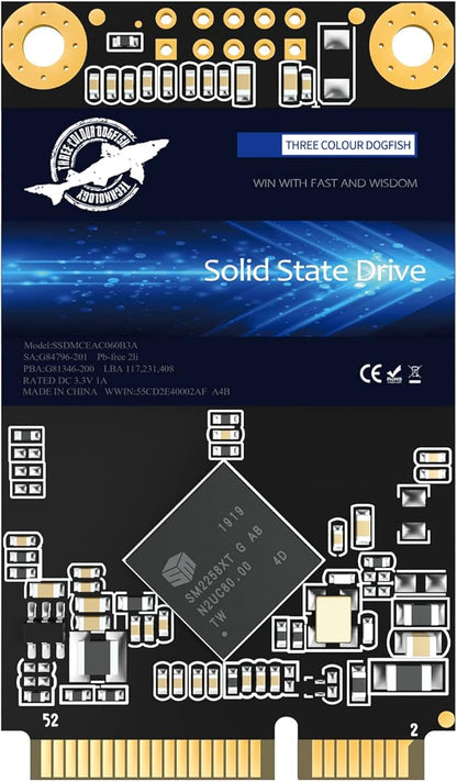 Dogfish mSATA 240GB Internal Solid State Drive - High Performance Hard Drive for Desktop & Laptop - SATA III 6Gb/s