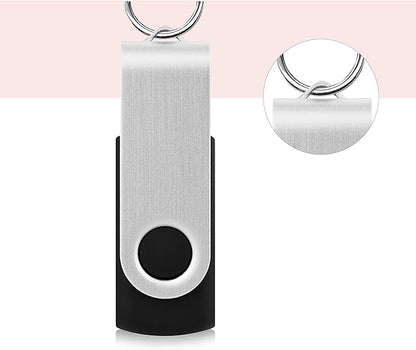 Wholesale Bulk 2GB USB Flash Drives 50 Pack, KOOTION Thumb Drive Flash Drives Swivel Memory Stick 2G USB Stick, Black 50 Pcs