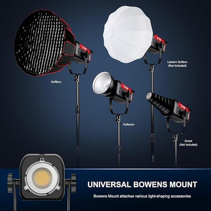 GVM 200W LED Video Light with Softbox, SD200B Photography Lighting Kit with Bluetooth Mesh Network/DMX Control, 2700K-6800K Studio Light Continuous Lighting Kit, 45400lux/1m, 12 Scene Effects