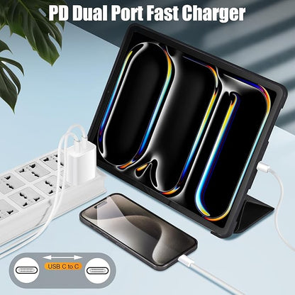 iPhone 16 15 Charger Fast Charging,6FT Woven USB C Charger Fast Charging Cord,2Pack Dual Port USB C Chargers Block,Double Type C Chargers for iPhone 16 Pro Max/16 Pro/16/16e,15 ProMax/15 Plus,iPad Pro
