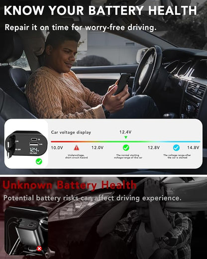Retractable Car Charger, 4 in 1 Fast Charging 69W, Cigarette Lighter Adapter 2 Retractable iPhone Cables and USB Car Charger,Compatible with iPhone 15/14/13/12/11,Galaxy,Pixel