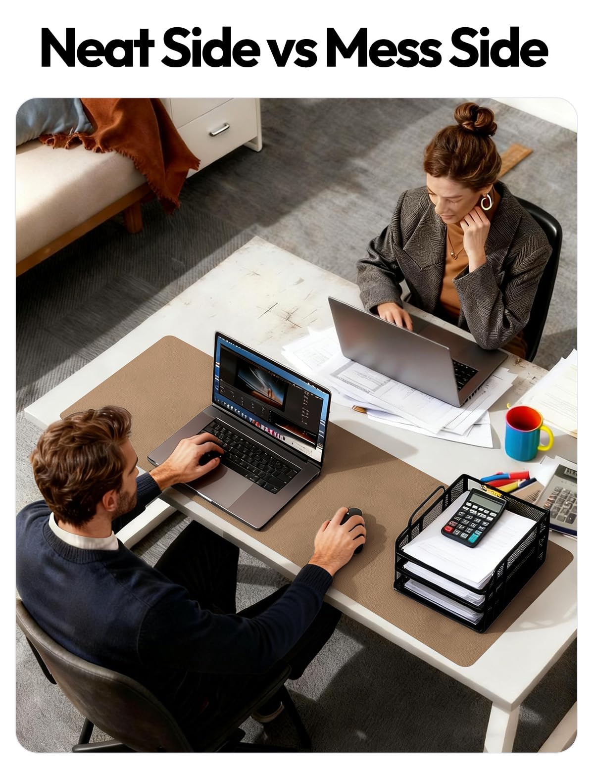 YSAGi Desk Protector&Blotter, Non-Slip Waterproof Leather Mouse Pad