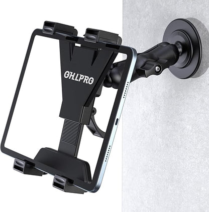 OHLPRO Tablet Wall Mount, Sticky iPad Holder, Damage-Free Adhesive Wall Dock for iPad, Galaxy Tab, and 7-11" Tablets, 360° Rotation Tablet Holder for Car, Bed, Yoga, Kitchen
