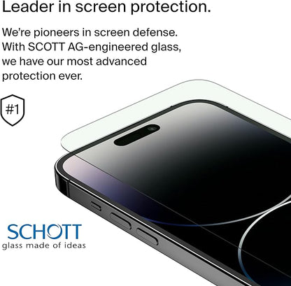Belkin ScreenForce UltraGlass Blue Light Filter Screen Protector for iPhone 14 Pro Max, Scratch-Resistant Impact Protection w/Included Easy Align Tray for Bubble-Free Application