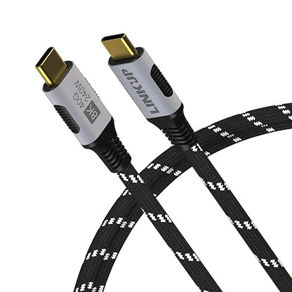 LINKUP USB 4.0 USB C to USB C Cable | Thunderbolt 4/3 Compatible | Type C Charger for MacBook and iPhone | 240W Fast Charging | 40Gbps Data Transfer | 8K@60Hz Display Cord | Use with all USB C devices