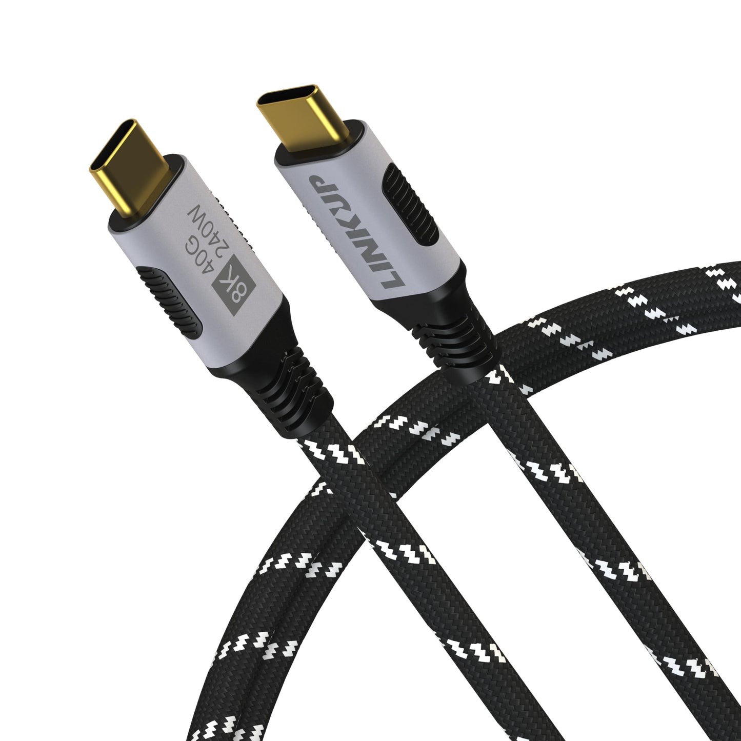 LINKUP USB 4.0 USB C to USB C Cable | Thunderbolt 4/3 Compatible | Type C Charger for MacBook and iPhone | 240W Fast Charging | 40Gbps Data Transfer | 8K@60Hz Display Cord | Use with all USB C devices
