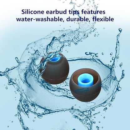 Silicone Replacement Earbud Tips Earbud Covers Fit for in-Ear Headphones (Inner Hole 3.8mm -5.1mm) Earbud Replacement Tips Earbud Rubber Tips 9 Pairs S/M/L
