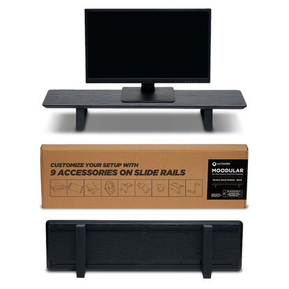 ULTRARM Moodular Wooden Monitor Stand Desk Organizer, Standard 33.4" Black