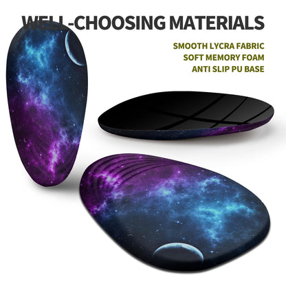 Hokafenle Ergonomic Mouse Pad Wrist Support, Terraced Slope Carpal Tunnel Wrist Pad for Mouse with Unibody Memory Foam, Wrist Rest Pain Relief Mousepad (Galaxy, 11.8x7.9 in)