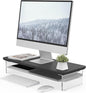 Fenge Acrylic Monitor Stand Riser, 23.6 Inches Monitor Stand with Metal Storage, 2 Tier Acrylic Computer Riser for Desk, Clear Laptop Stand for PC, Laptop, Printer, TV