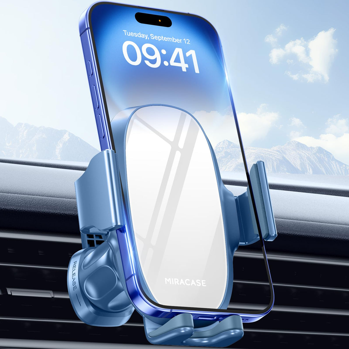 miracase Upgraded-2nd Generation Universal Phone Holders for Your Car, Hands Free Air Vent Car Phone Holder Mount Compatible with iPhone 16/15/14/13/12/11 Series and All Phones