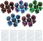 Polyhedral D&D Dice Set-5 Pack Double-Colors Dice Sets Compatible with Dungeons and Dragons DND Role Playing Game RPG MTG Games Dice with D4 D6 D8 D10 D% D12 D20 (5 Colors Set)