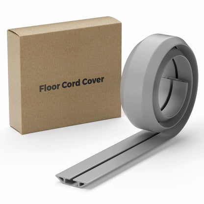 Yecaye 4ft Floor Cord Cover, Cord Covers for Wires on Floor, Floor Cable Mangament, Cable Protector for Organizing and Protecting Wires on Floor, Cord Hider Cable Cavity W0.55in H0.27in Grey
