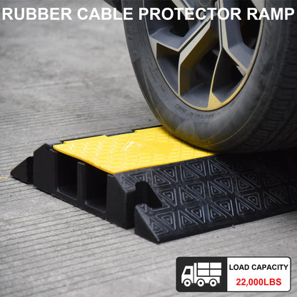 OrangeStar Heavy-Duty Rubber Cable Protector Ramp 2-Channel
