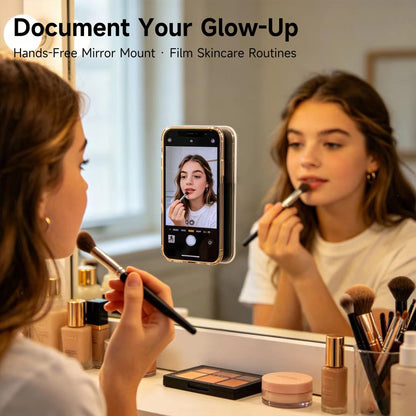 DreamsLink.LC Silicone Double-Sided Suction Phone Detachable Mount, Fidget Sticky Grip Hands-Free for Makeup, Gym, Cooking, ASMR/TikTok Recording & Selfie, Content Creator Trendy Gift (Clear,Small)