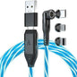 Statik 360 Pro Magnetic Charging Cable - Type C Charger Fast Charging 3 in 1 USB C to USB C Cable, Micro USB & iProduct Tips, USB A Adapter, Fits All Devices - 100W Fast Charger, GloBright 6FT/2M