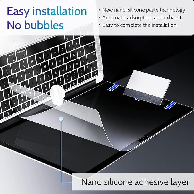 Peslv 3-Pack Anti Blue Light Screen Protector for MacBook Pro 13 Inch(2016-2022,M1,M2)&MacBook Air 13In(2018-2021,M1), 13.3" Mac Laptop Glare Filter Uv Blocker Shield Cover Eye Protection Film