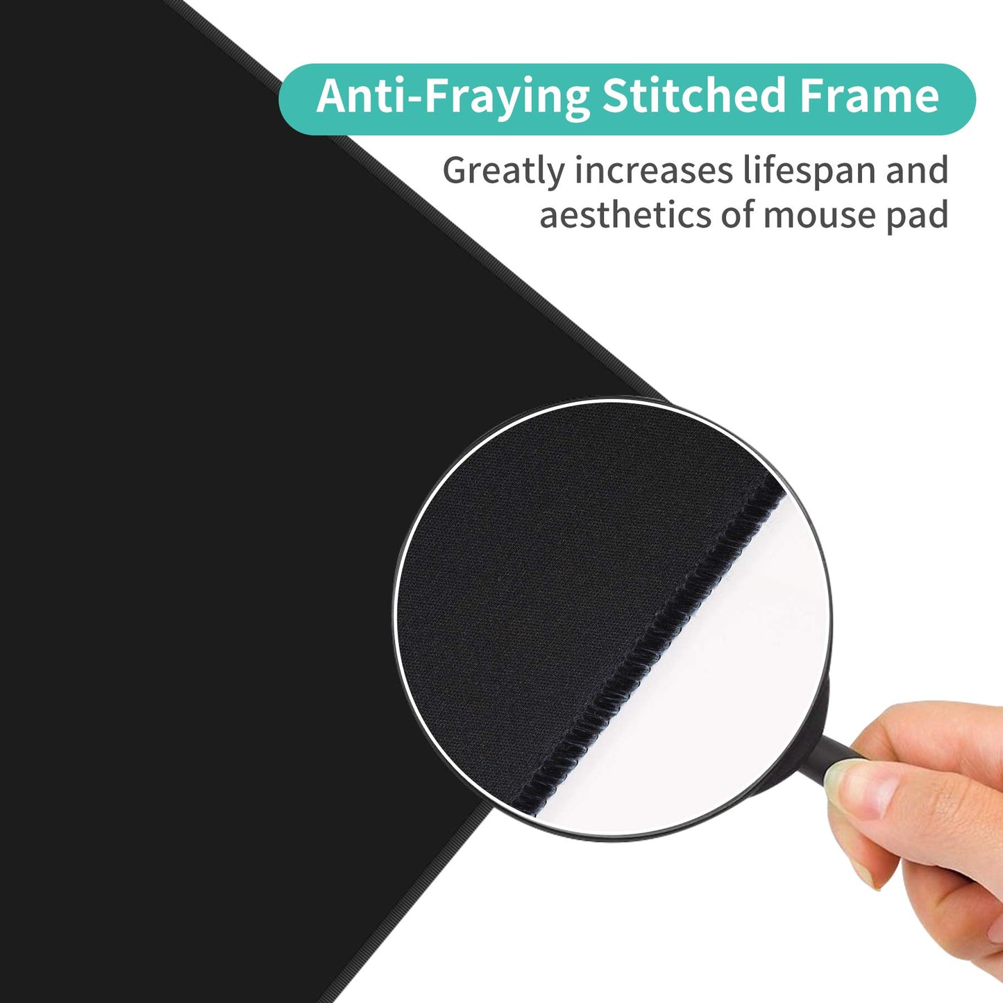 Dynippy Thin Extended Gaming Mouse Pad （31.5 * 11.8 * 0.08 inch） with Stitched Edges Large Mousepad Long XXL Keyboard and Mouse pad Desk Mat for Gaming Office & Home - Black White Marble