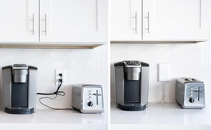 sleek socket Original & Patented Ultra-Thin Outlet with Cord Concealer Kit, Flat Extension with Multi Outlets Power Strip, Ideal for Home Improvement, Hide Bulky and Messy Cords, 6 Feet, White