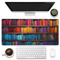 Eflxamz Large Gaming Mouse Pad for Desk,Bookshelves Full of Books Desk Mat,Colorful Books Desk Pad,Extended Big Computer Keyboard Mouse Pad with Non-Slip Base and Stitched Edge,35.4"x15.7"