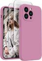 FireNova for iPhone 14 Pro Case, Silicone Upgraded [Camera Protection] Phone Case with [2 Screen Protectors], Soft Anti-Scratch Microfiber Lining Inside, 6.1 inch, Lilac Purple