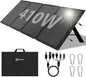 410W 42V ETFE Portable Solar Panel, IP68 Waterproof Foldable 24% High Efficiency, Ultra-Light Solar 4 Kickstands fo Power Station RV Camping