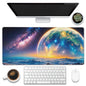 Eflxamz Large Gaming Mouse Pad for Desk,Cute Forest Mushroom Desk Mat,Starry Night Mushroom Desk Pad,Extended Big Computer Keyboard Mouse Pad with Non-Slip Base and Stitched Edge,35.4"x15.7"
