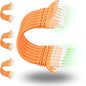 Rapink Patch Cables Cat6 0.5ft (24 Pack), Ethernet Patch Cable 10G Support, Cat 6 Patch Cable for Patch Panel to Switch, Flexiable Cat 6 Ethernet Cable with Gold Plated Orange