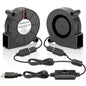 50mm x 15mm USB Blower Fan 2 Pack 5v Squirrel Cage Blower Fan with Variable Speed for Cooling DIY 3D Printer Costume Welding Helmet Thin Client CPU Modem