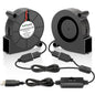 AmRunJe 60mm Small USB Blower Fan 5V with 3 Degree Speed for Helmet 2pcs