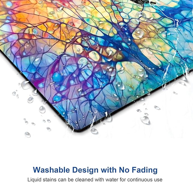 Mouse Pad, Cute Mouse Mat for Women, Square Waterproof Non-Slip Rubber Base Computer MousePads for Desk Office Laptop, Tree of Life