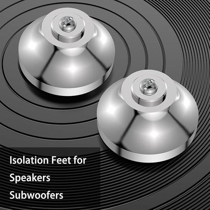Audiocrast IF4021S HiFi Speaker Isolation Feet Pads 4PCs Stainless Steel 40x21mm Silver Speaker Shock Absorber Vibration Dampener Floor Protector for Audio Subwoofer CD DVD Amplifier Turntable DAC