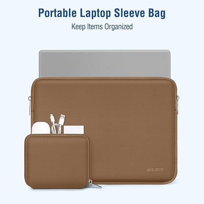 MOSISO Laptop Case 13.3 inch, 13-13.3 inch Laptop Sleeve Bag Compatible with MacBook Air/Pro 13 / Pro 14, HP Dell ASUS Lenovo Notebook, Neoprene Computer Sleeve Bag with Small Case, Mocha