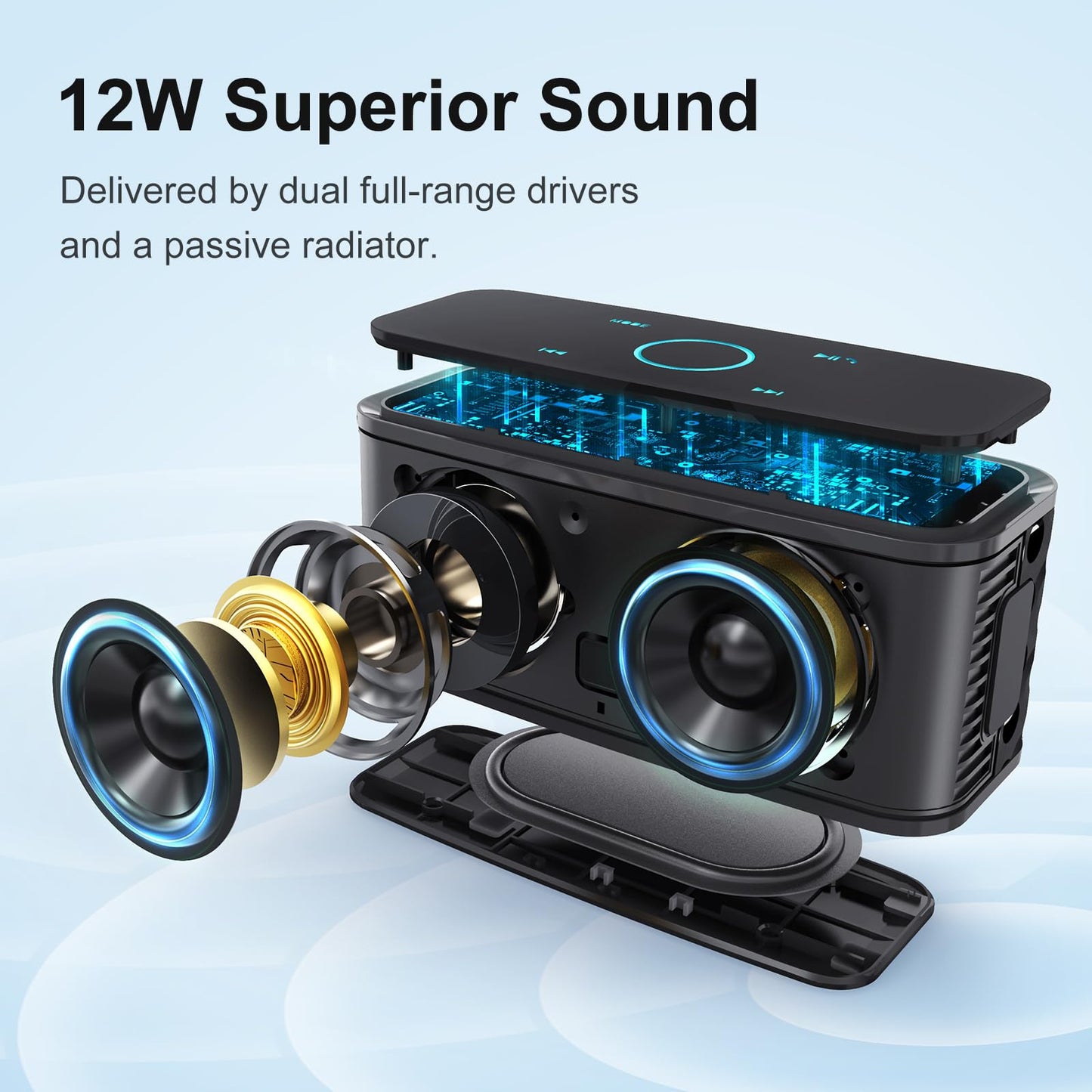 DOSS SoundBox Touch Wireless Bluetooth Speaker-12W HD Sound with Rich Bass