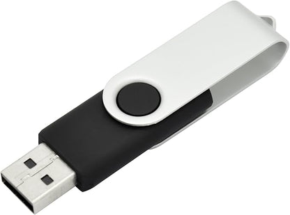 10 Pack 16GB USB Flash Drives 16GB Flash Drive Pack USB 2.0 Swivel USB Thumb Drives, Black