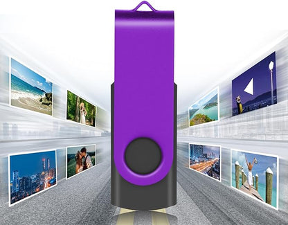 EASTBULL Flash Drive Bulk 4GB USB 10 Pack with Lanyards USB 2.0 Thumb Drive Bulk Memory Stick Swivel Pen Drive for Storage and Backup(4GB 10Pack, Mixed Color)