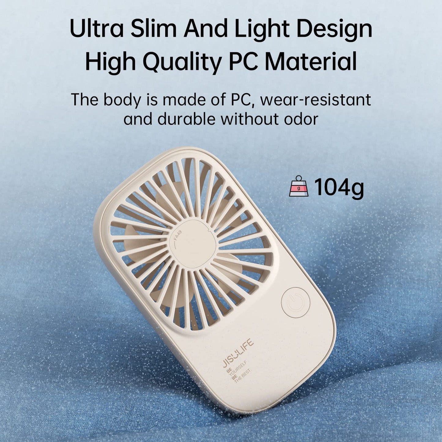JISULIFE Handheld Mini Lash Fan with Bracket, Small Portable USB Rechargeable Personal Makeup/Eyelash Fan with 3 Speeds for Women Mom Girls Office Outdoor Travel Beige