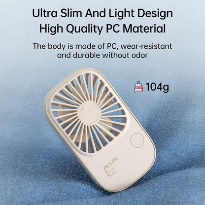 JISULIFE Handheld Mini Lash Fan with Bracket, Small Portable USB Rechargeable Personal Makeup/Eyelash Fan with 3 Speeds for Women Mom Girls Office Outdoor Travel Beige